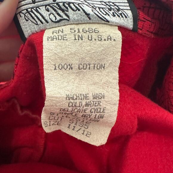 VTG All That Jazz Red Black Abstract Print Button Front Dress Cotton Women 11/12 - Picture 6 of 16